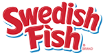 Swedish Fish candy logo with red text